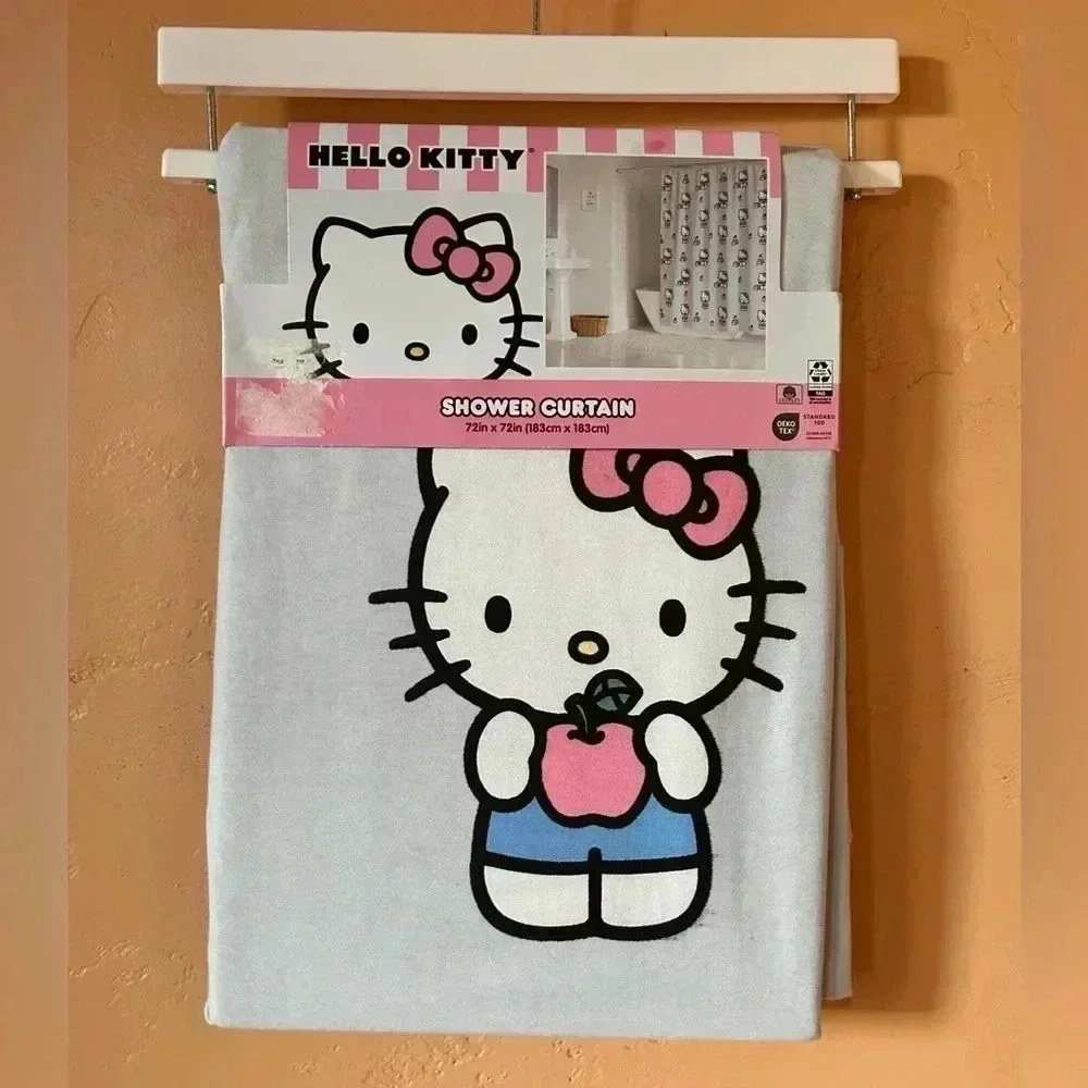 HELLO KITTY SHOWER CURTAIN BY SANRIO 100% COTTON